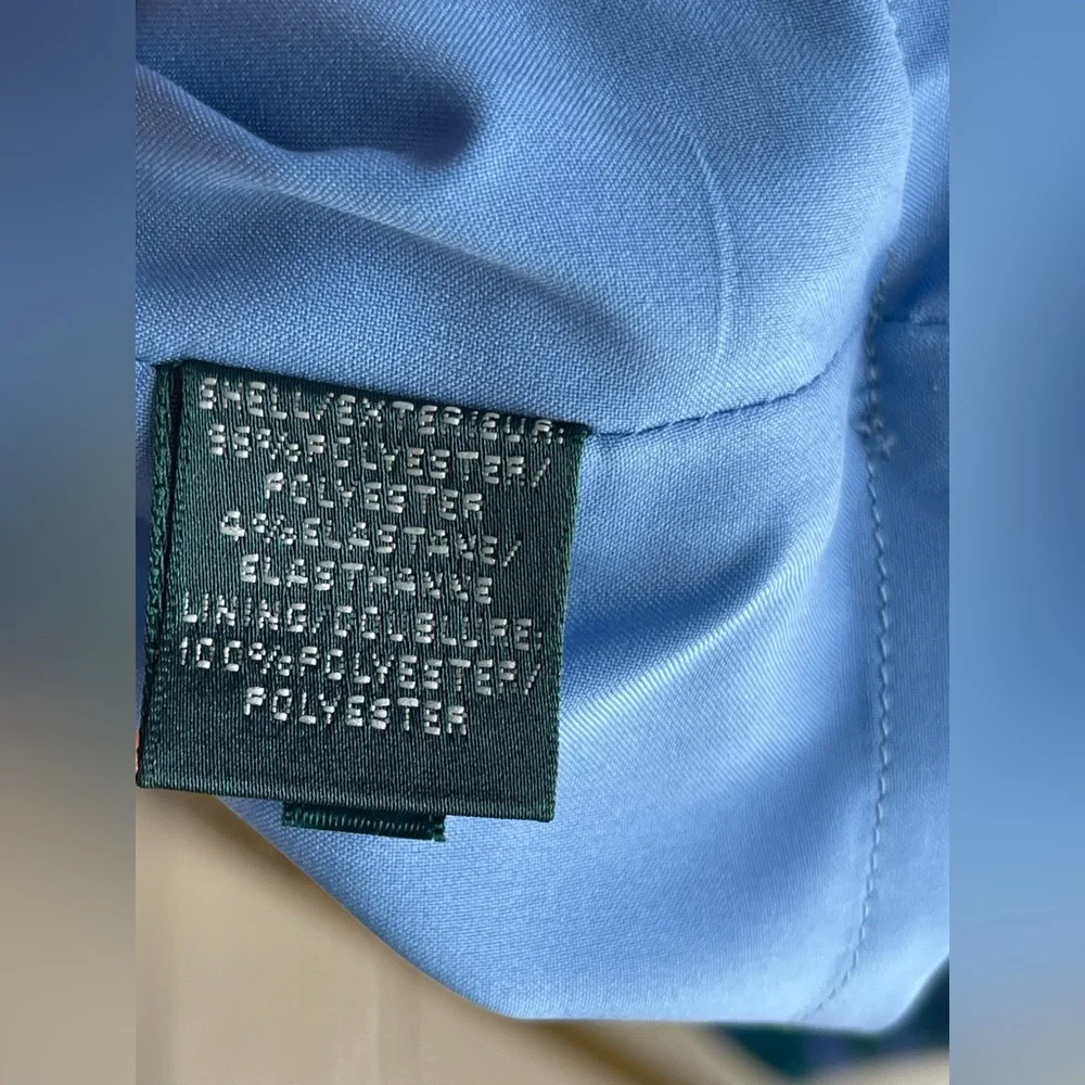 Lauren by Ralph Lauren Green & Blue Paisley Sleeveless Satin Faux Wrap Dress - Picture 8 of 12